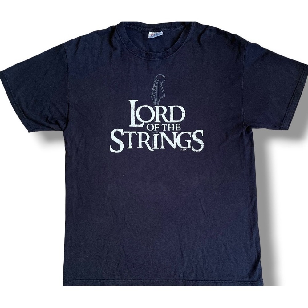 Vtg Lord of the Strings Guitar Parody Graphic T-Shirt Black Mens Large L 2006